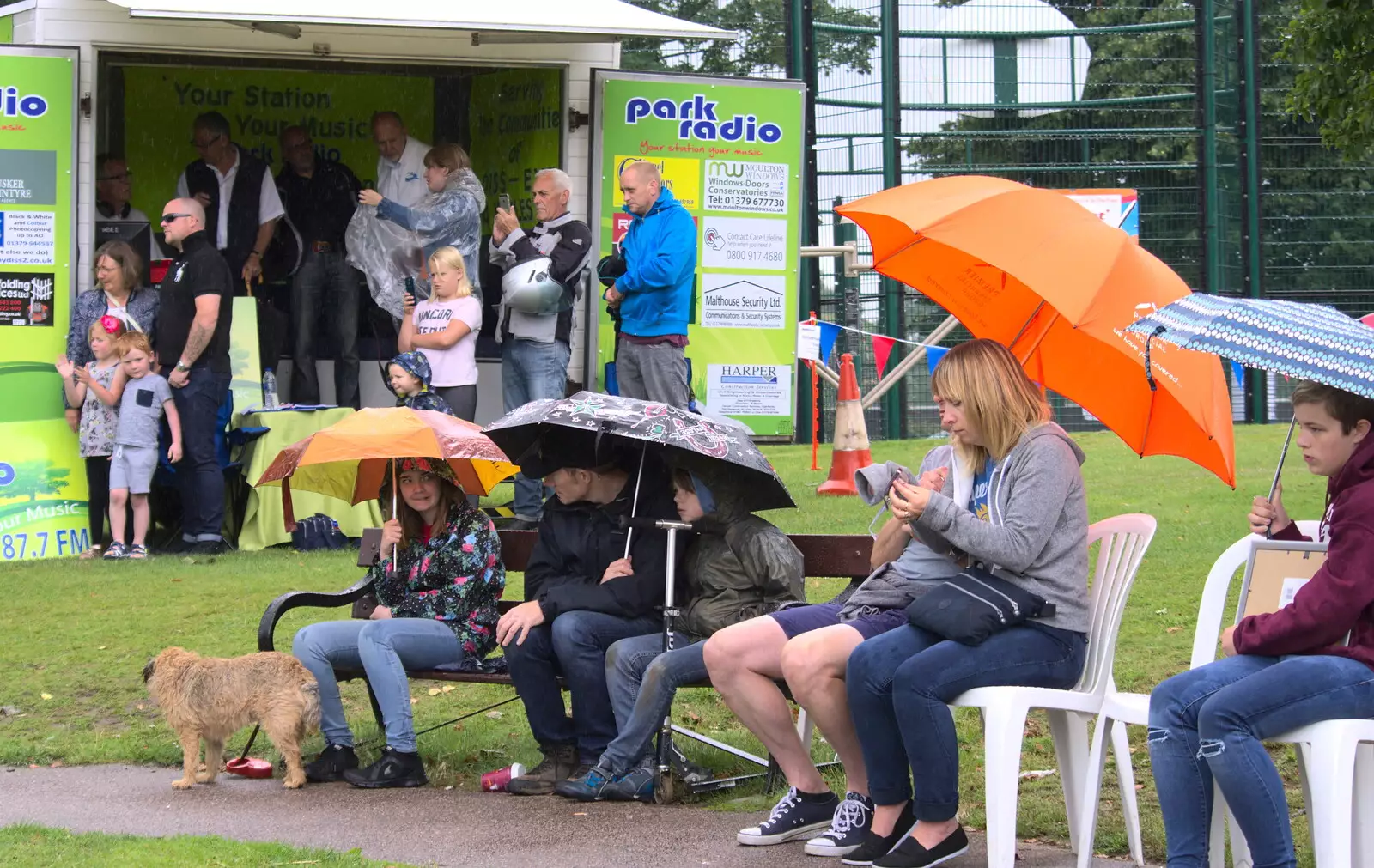 More of the audience shelter from the rain, from Diss Fest, or Singin' in the Rain, Diss, Norfolk - 23rd July 2017