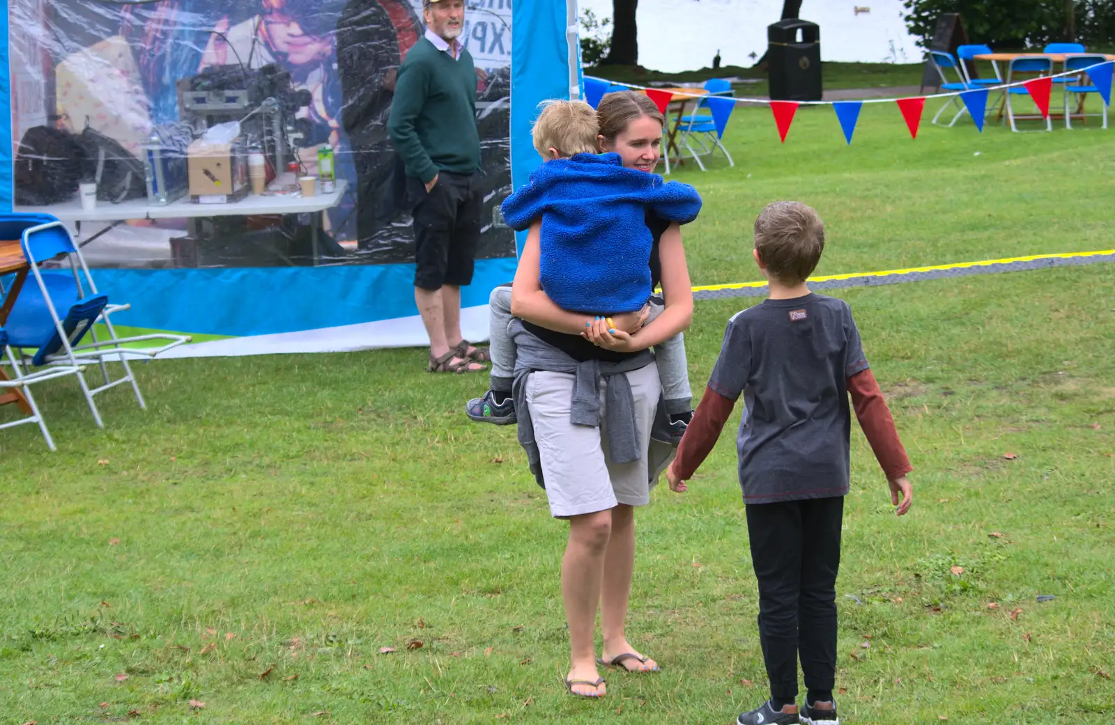 Isobel meets up with the boys, from Diss Fest, or Singin' in the Rain, Diss, Norfolk - 23rd July 2017