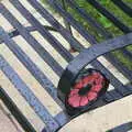 Rainwater beads up on a metal bench, Diss Fest, or Singin' in the Rain, Diss, Norfolk - 23rd July 2017