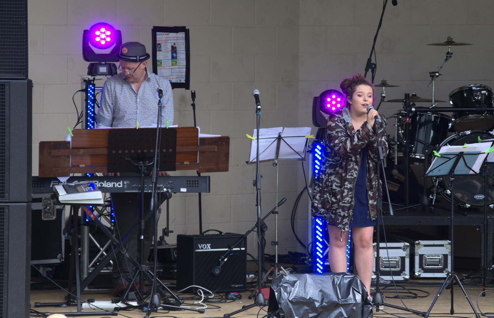 Keyboard and vocals from Diss Fest, or Singin' in the Rain, Diss, Norfolk - 23rd July 2017