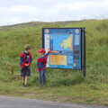 The boys look at a sign about fishing, Baile an Sceilg to An tSnaidhme, Co. Kerry, Ireland - 31st July 2017