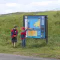 The boys look at a sign about fishing, Baile an Sceilg to An tSnaidhme, Co. Kerry, Ireland - 31st July 2017