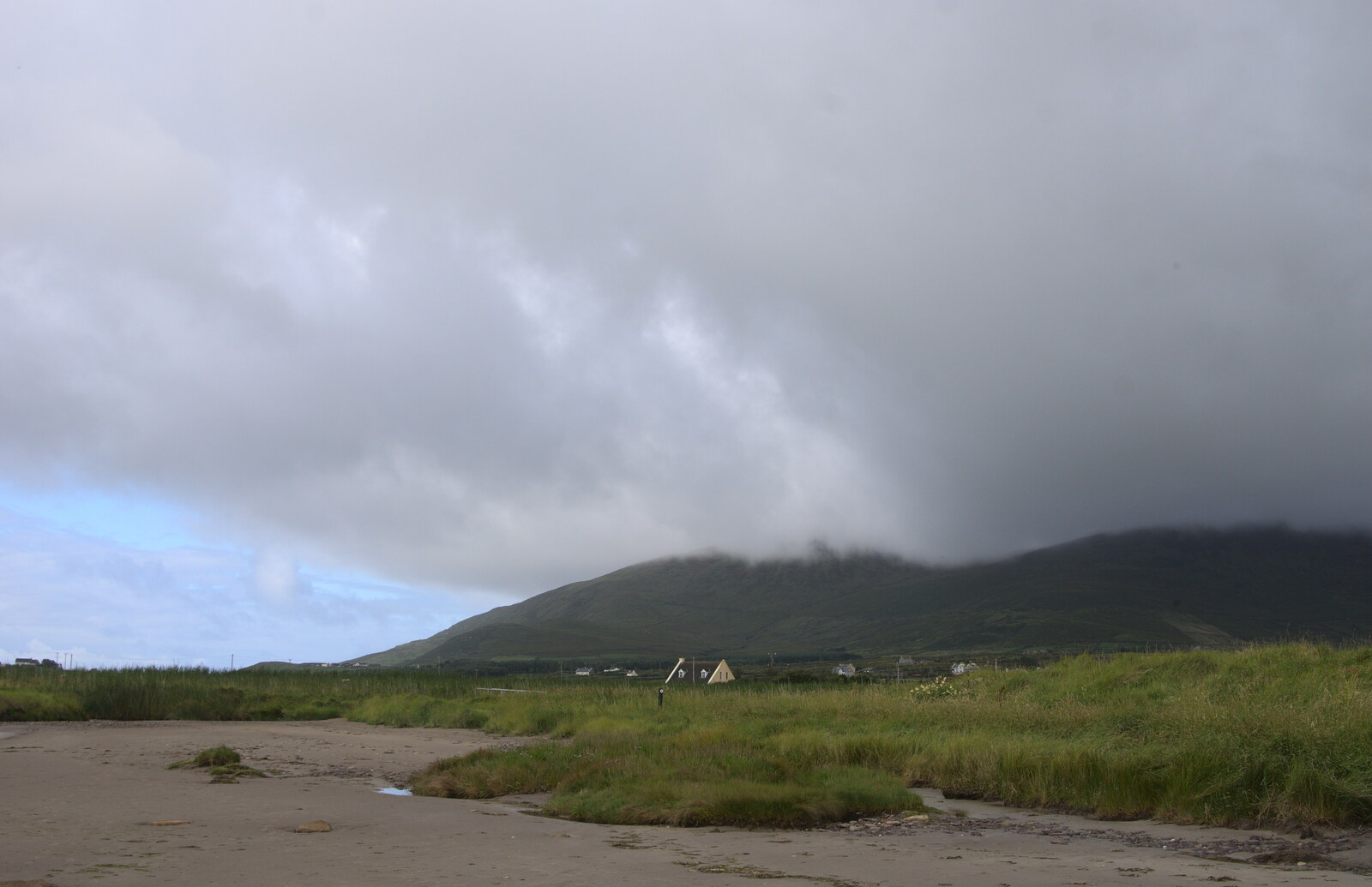 The low clouds cling to the mountain top from Baile an Sceilg to An tSnaidhme, Co. Kerry, Ireland - 31st July 2017