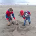 Fred and Harry find a sand-sculpture octopus, Baile an Sceilg to An tSnaidhme, Co. Kerry, Ireland - 31st July 2017