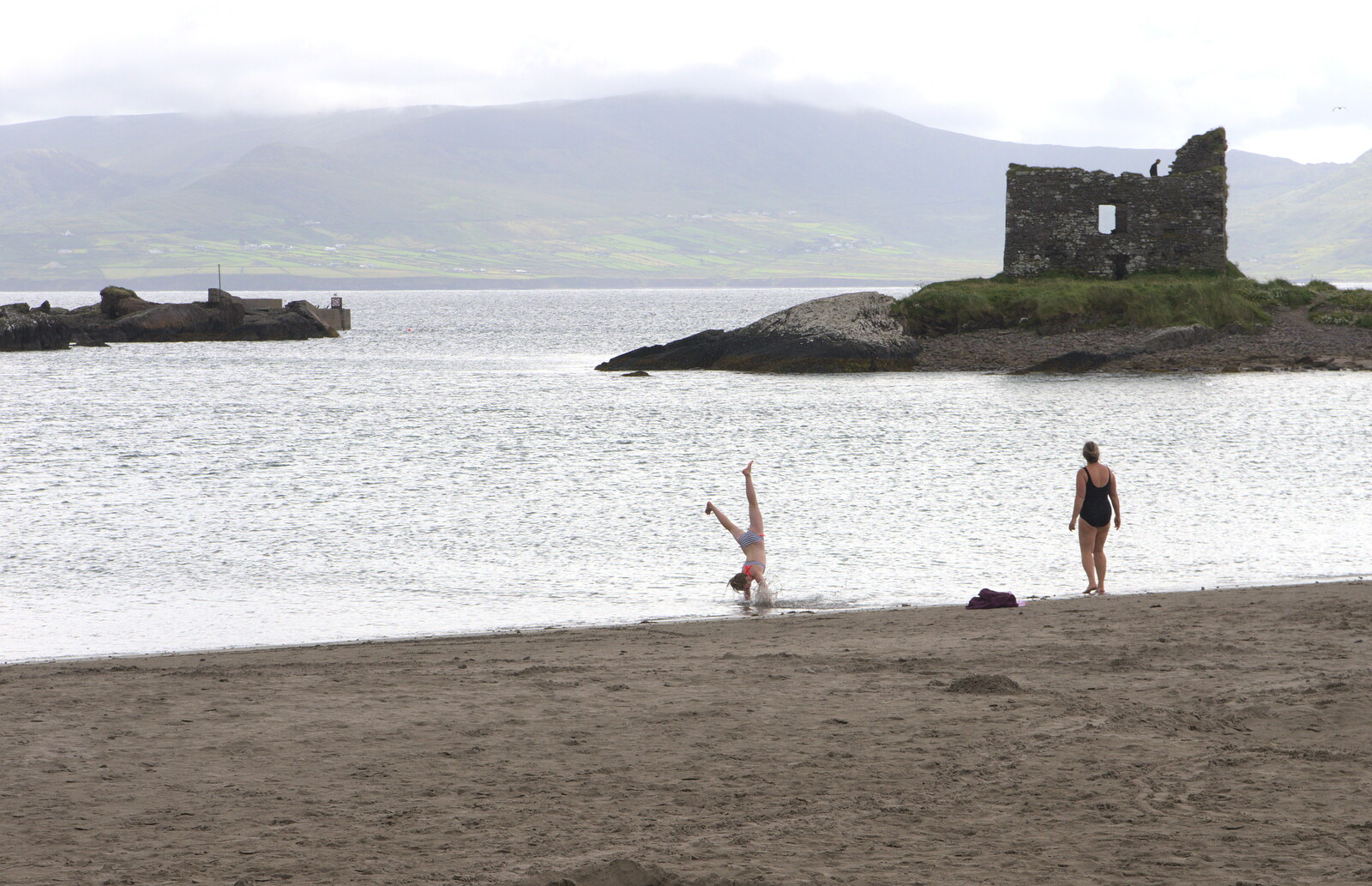 Some girl does cartwheels in the sea from Baile an Sceilg to An tSnaidhme, Co. Kerry, Ireland - 31st July 2017