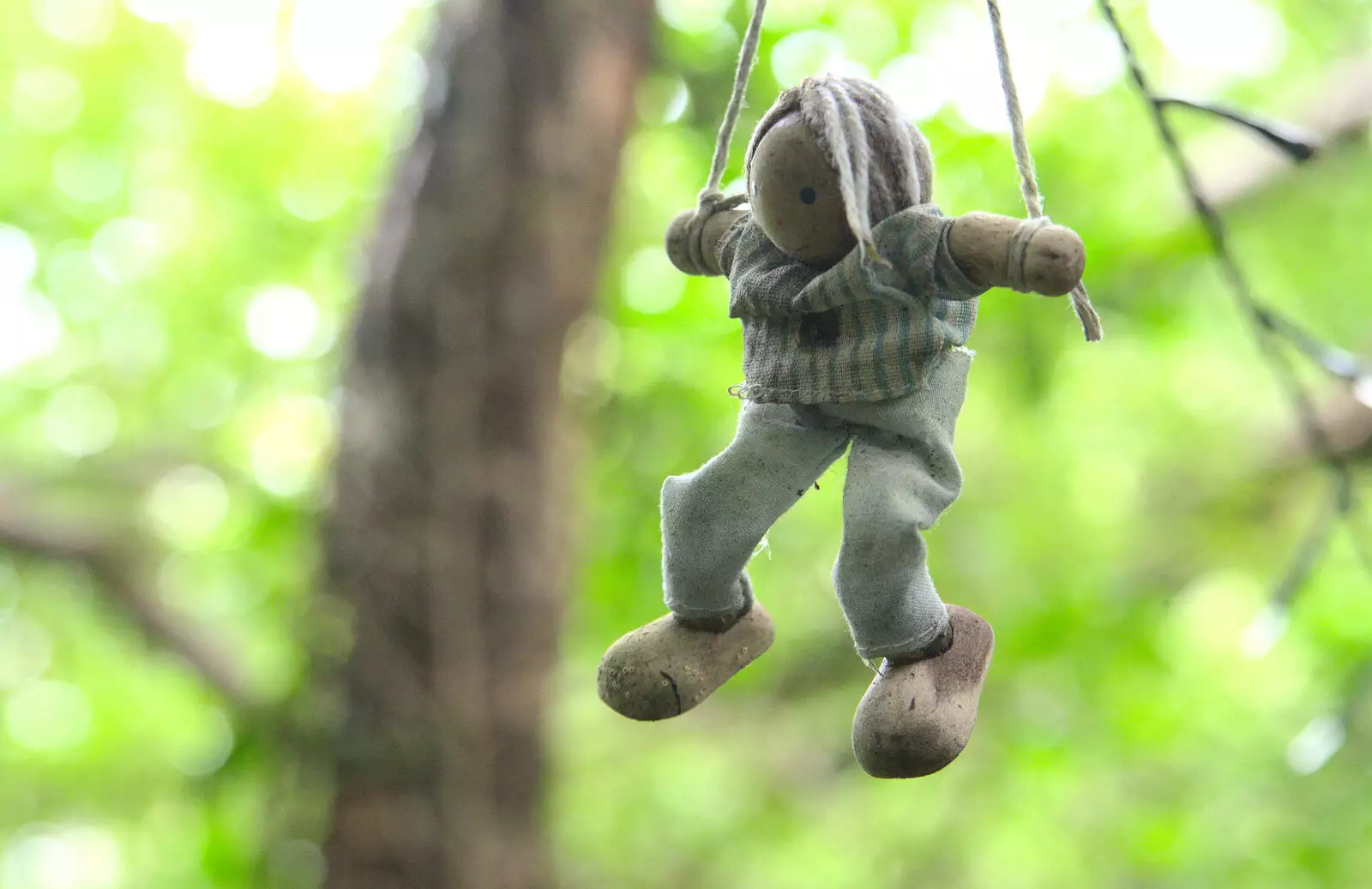 A toy hangs up in a 'fairy walk' near the hotel, from In The Sneem, An tSnaidhm, Kerry, Ireland - 1st August 2017