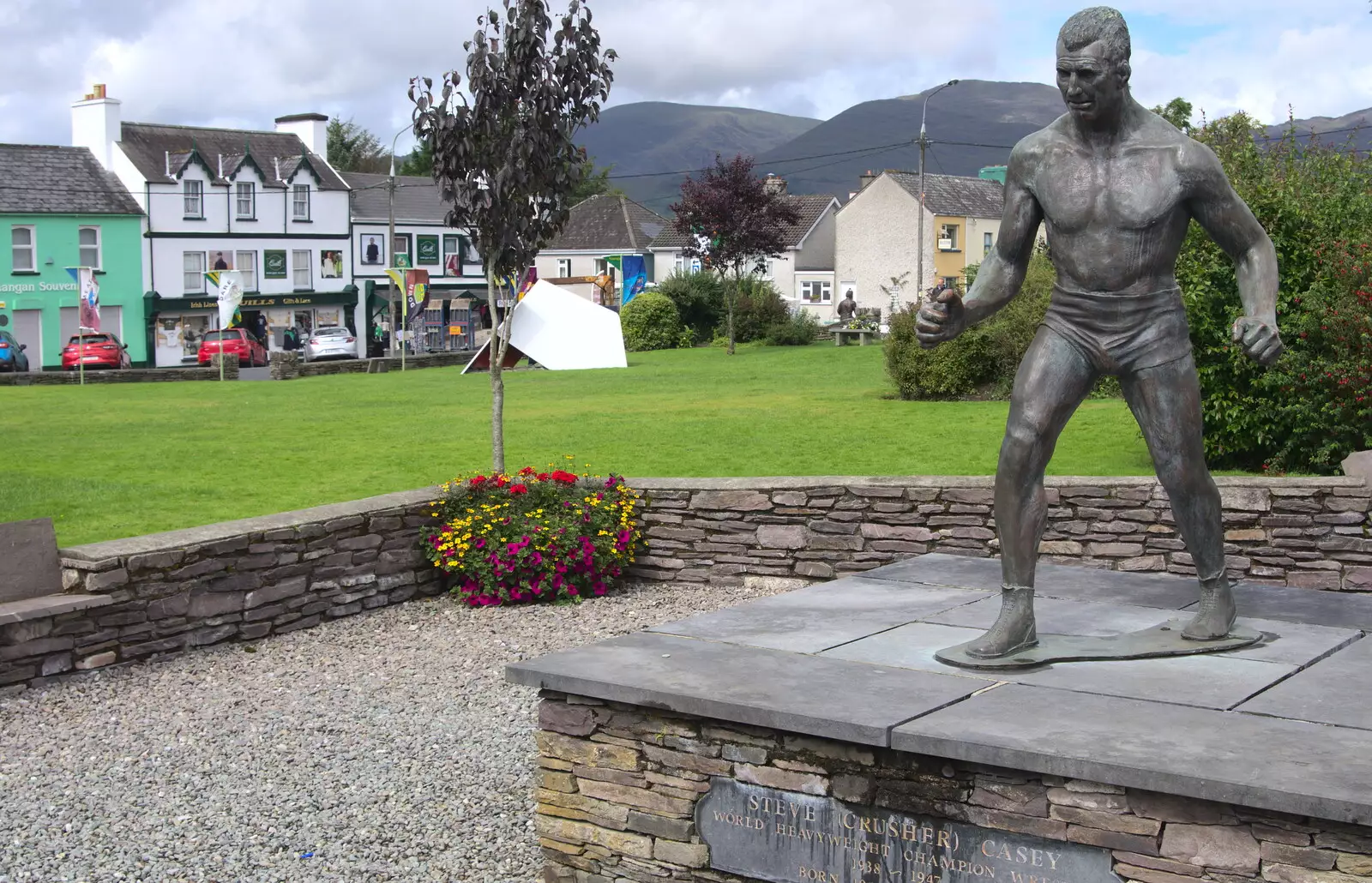 A statue of Steve 'Crusher' Casey in Sneem, from In The Sneem, An tSnaidhm, Kerry, Ireland - 1st August 2017