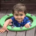 Nico pops up from some play equipment, In The Sneem, An tSnaidhm, Kerry, Ireland - 1st August 2017