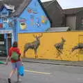 Harry and Isobel near some wall art/graffiti, In The Sneem, An tSnaidhm, Kerry, Ireland - 1st August 2017