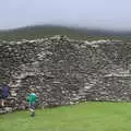 The boys climb the wall, Staigue Fort and the Beach, Kerry, Ireland - 2nd August 2017