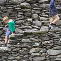 Harry and Fred clamber all over the fort's walls, Staigue Fort and the Beach, Kerry, Ireland - 2nd August 2017