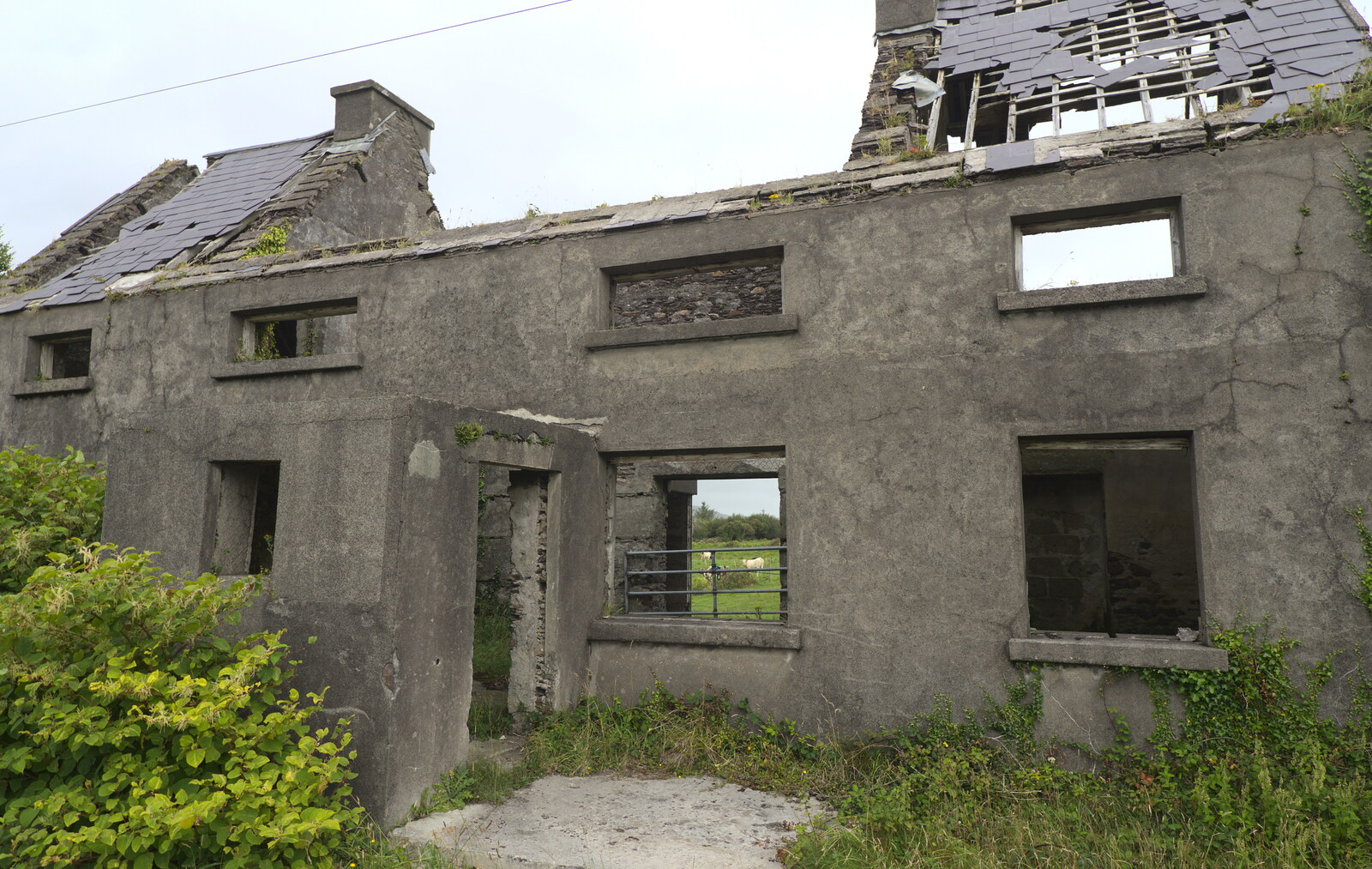 This derelict house still has some roof left from Staigue Fort and the Beach, Kerry, Ireland - 2nd August 2017