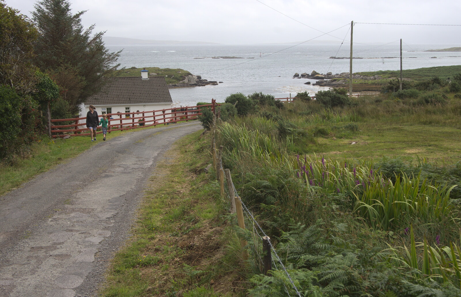 The road down to the sea from Staigue Fort and the Beach, Kerry, Ireland - 2nd August 2017