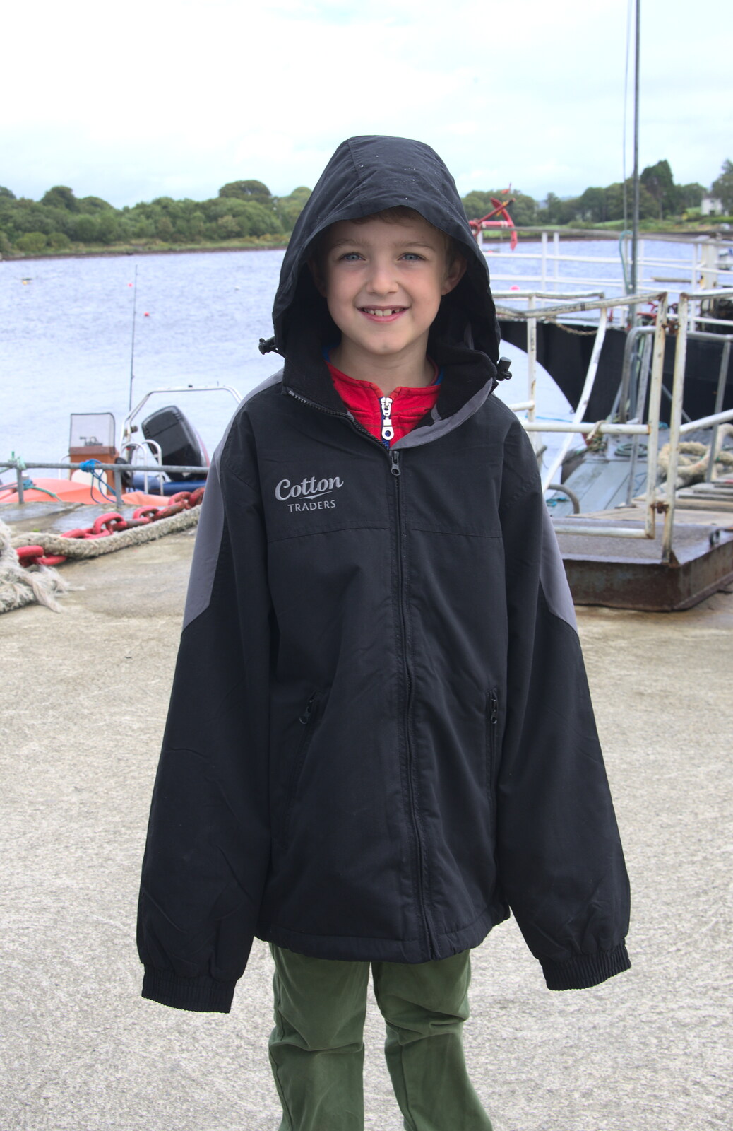 Fred in his over-sized new jacket from A Seafari Boat Trip, Kenmare, Kerry, Ireland - 3rd August 2017