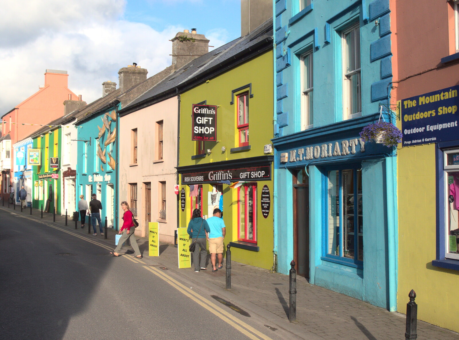 Colourful shops in Dingle from The Annascaul 10k Run, Abha na Scáil, Kerry, Ireland - 5th August 2017