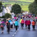 The runners and tag-alongs head off up the main road, The Annascaul 10k Run, Abha na Scáil, Kerry, Ireland - 5th August 2017