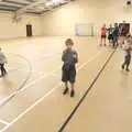 In the sports hall with a sausage on a stick, The Annascaul 10k Run, Abha na Scáil, Kerry, Ireland - 5th August 2017