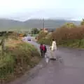 Walking up the road from Kate's Cross, Minard Beach and Ceol Agus Craic, Lios Póil, Kerry - 6th August 2017