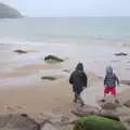 The boys run around in the rain, Minard Beach and Ceol Agus Craic, Lios Póil, Kerry - 6th August 2017