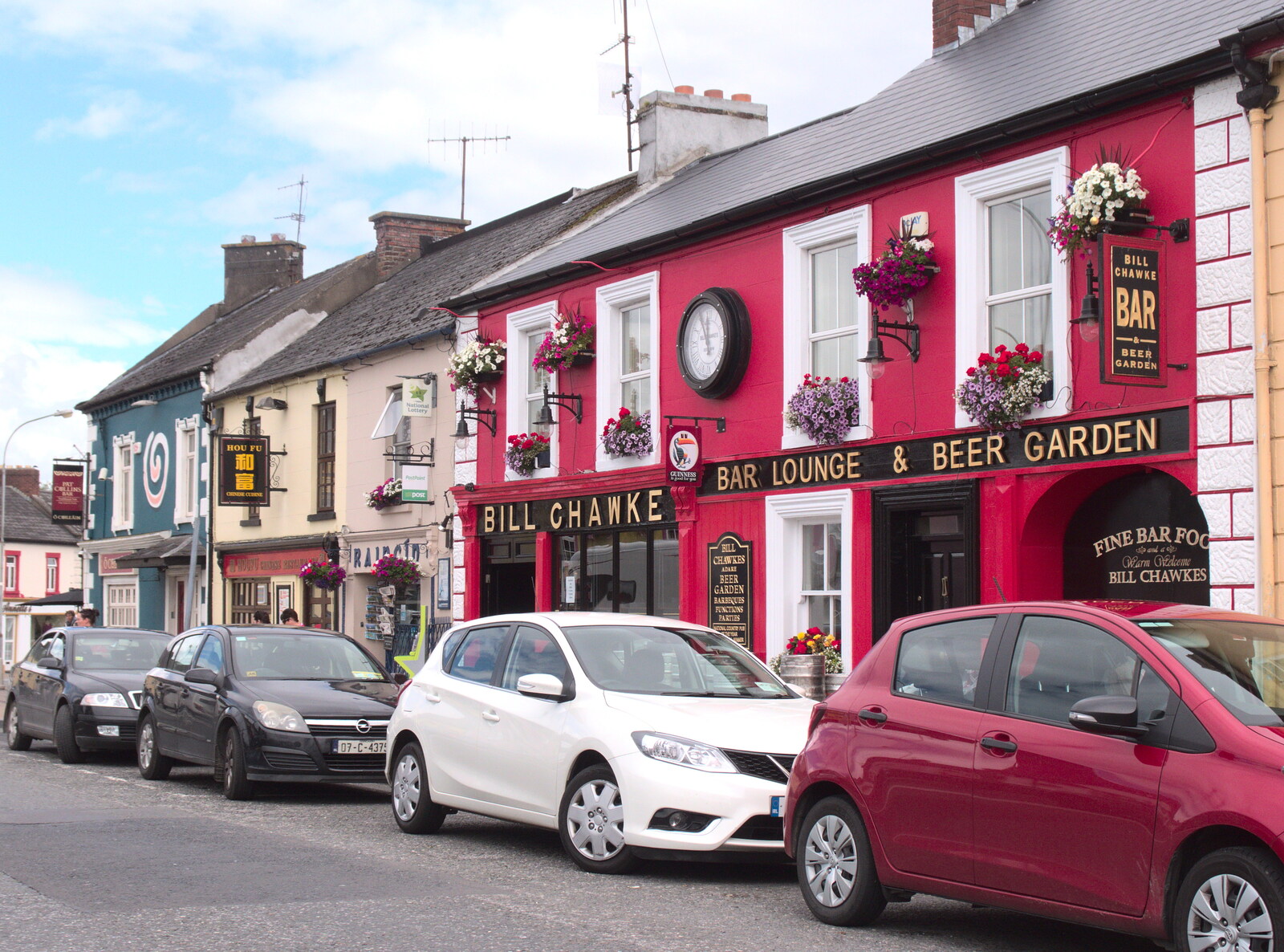More brightly-coloured bars and shops in Adare from Surfing Achill Island, Oileán Acla, Maigh Eo, Ireland - 8th August 2017