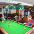 Fred puts some minifigs on the pool table, Surfing Achill Island, Oileán Acla, Maigh Eo, Ireland - 8th August 2017