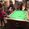 Fred and Caoimhe play pool, Surfing Achill Island, Oileán Acla, Maigh Eo, Ireland - 8th August 2017