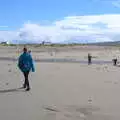 Isobel and the boys roam the wide beach, Surfing Achill Island, Oileán Acla, Maigh Eo, Ireland - 8th August 2017