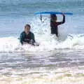 The waves crash around, Surfing Achill Island, Oileán Acla, Maigh Eo, Ireland - 8th August 2017