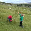 The boys find a small tree, Surfing Achill Island, Oileán Acla, Maigh Eo, Ireland - 8th August 2017