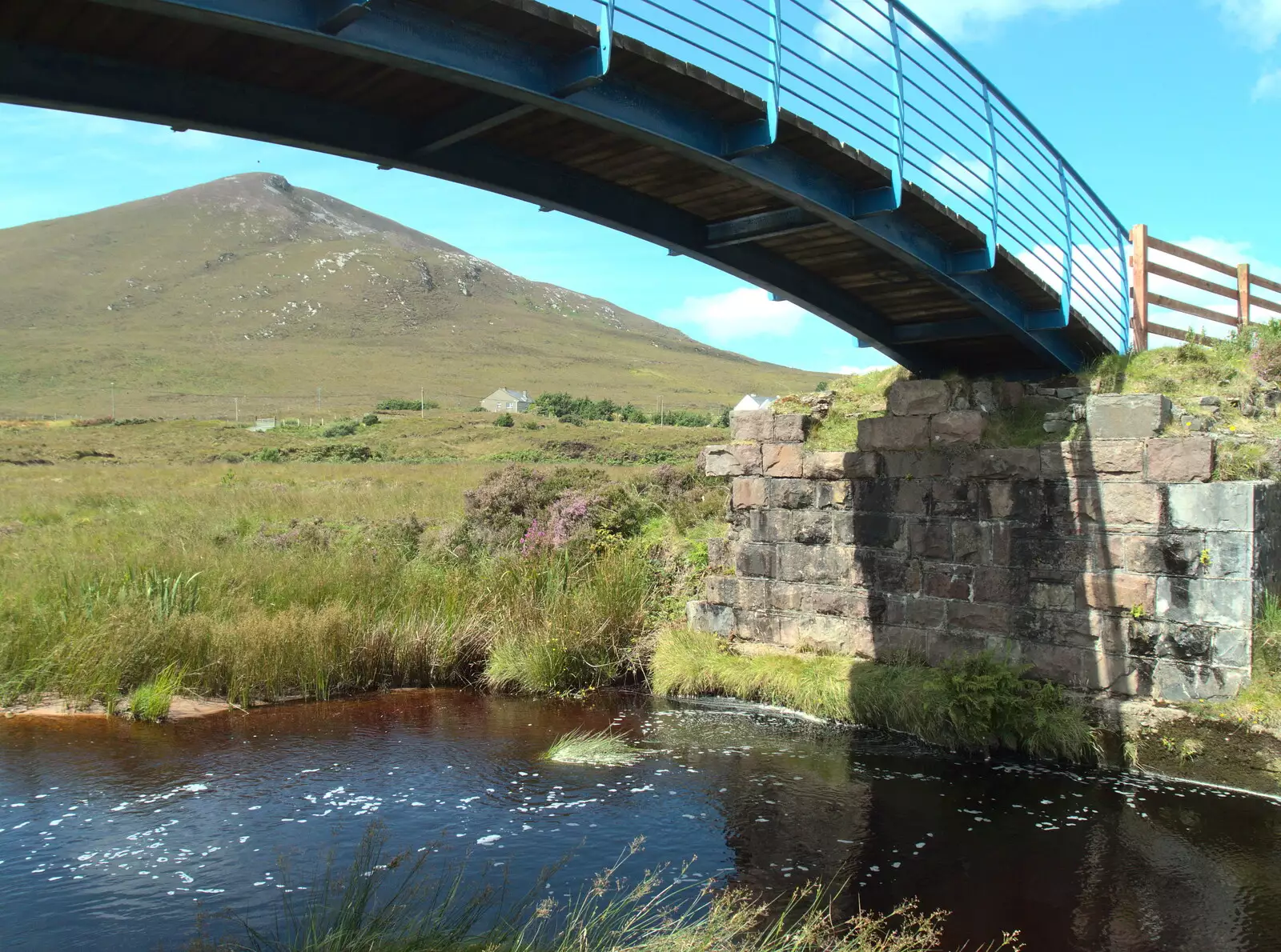 A new bridge spans a collapsed railway bridge, from A Bike Ride to Mulranny, County Mayo, Ireland - 9th August 2017