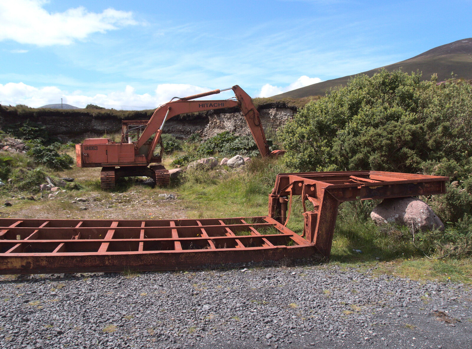 A derelict digger from A Bike Ride to Mulranny, County Mayo, Ireland - 9th August 2017
