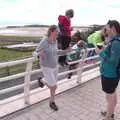 Isobel chats to the riders from the woods, A Bike Ride to Mulranny, County Mayo, Ireland - 9th August 2017