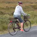 Random cyclist with a basket full of flowers, A Bike Ride to Mulranny, County Mayo, Ireland - 9th August 2017