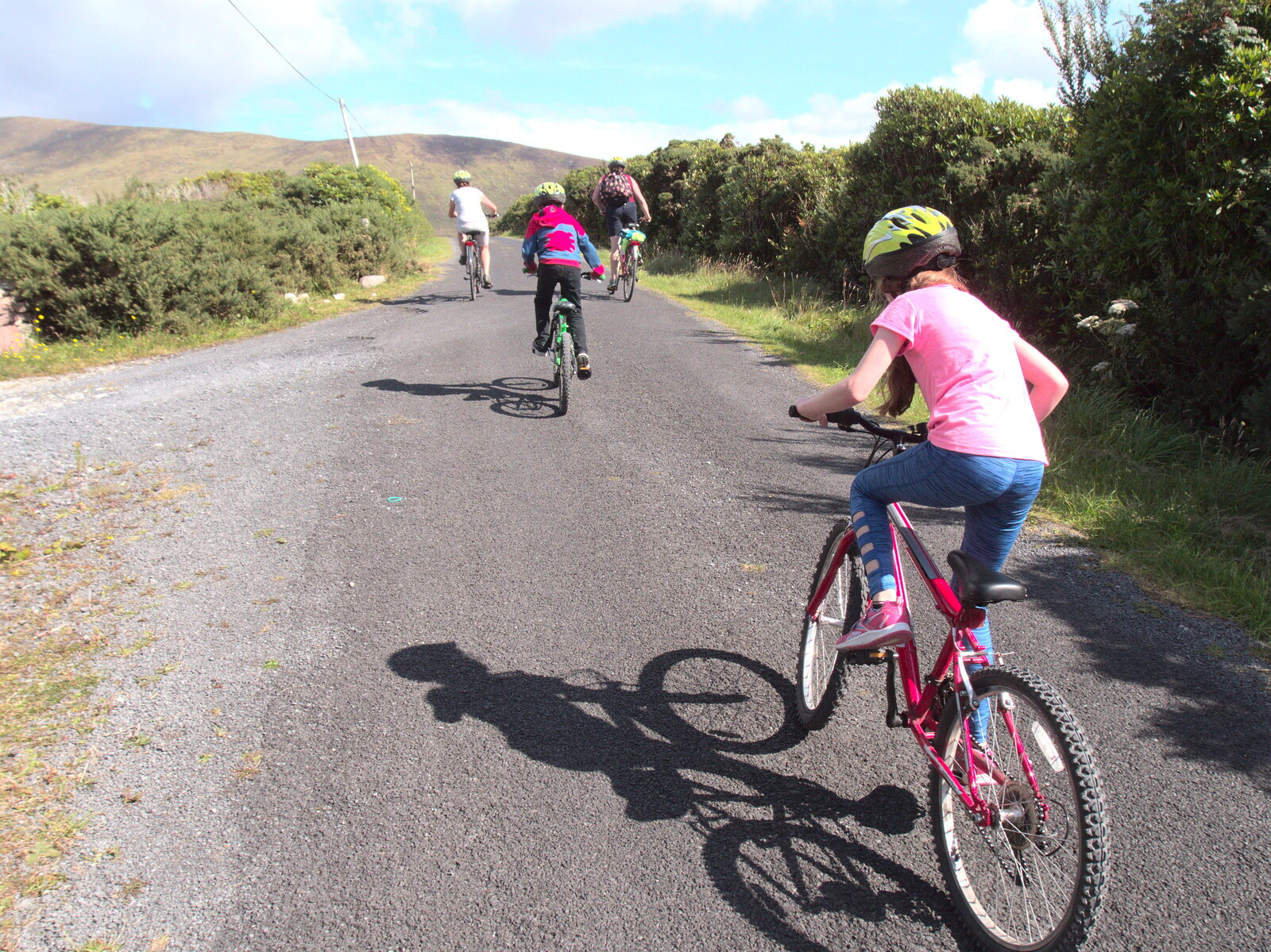 Riding up the only hill in the whole 16 miles from A Bike Ride to Mulranny, County Mayo, Ireland - 9th August 2017
