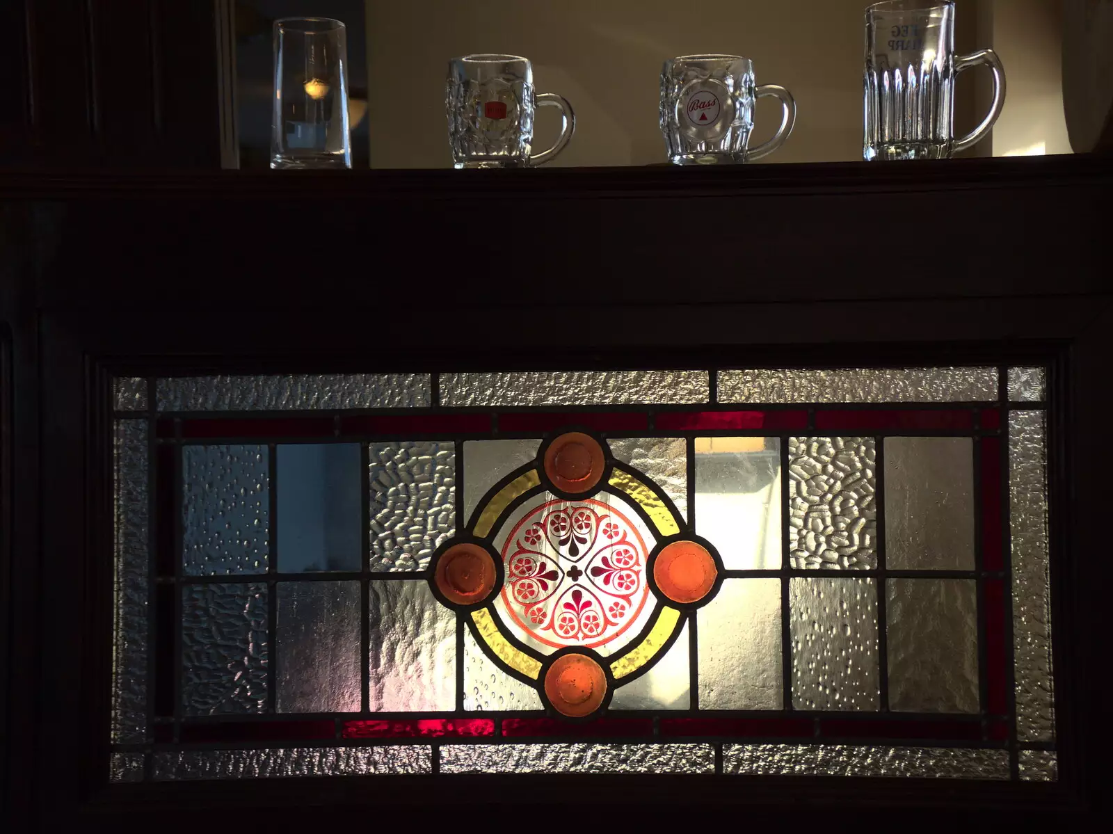 Stained glass and vintage tankards, from A Bike Ride to Mulranny, County Mayo, Ireland - 9th August 2017