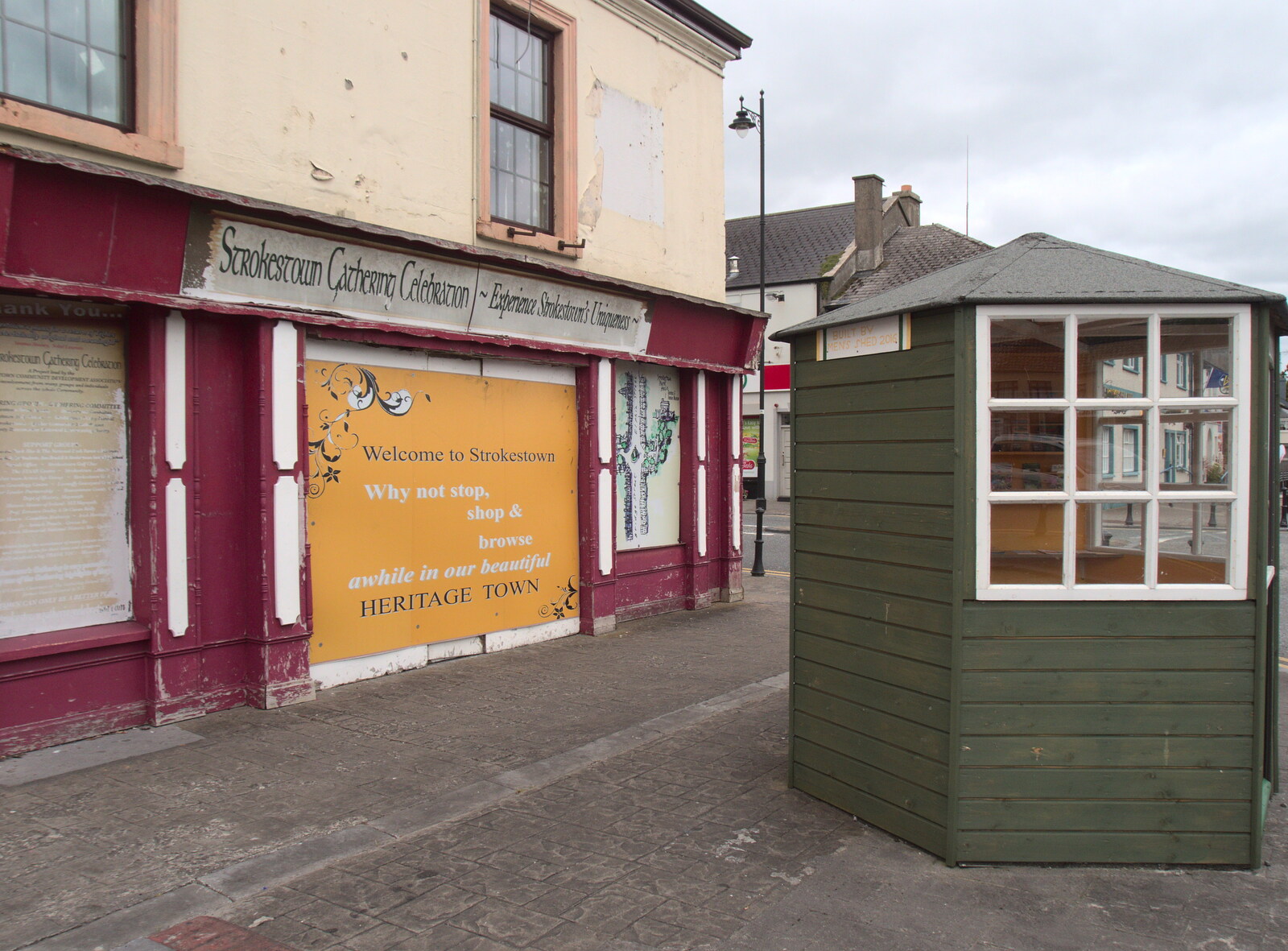 A shed on the pavement, Church Street from From Achill to Strokestown, Mayo and Roscommon, Ireland - 10th August 2017
