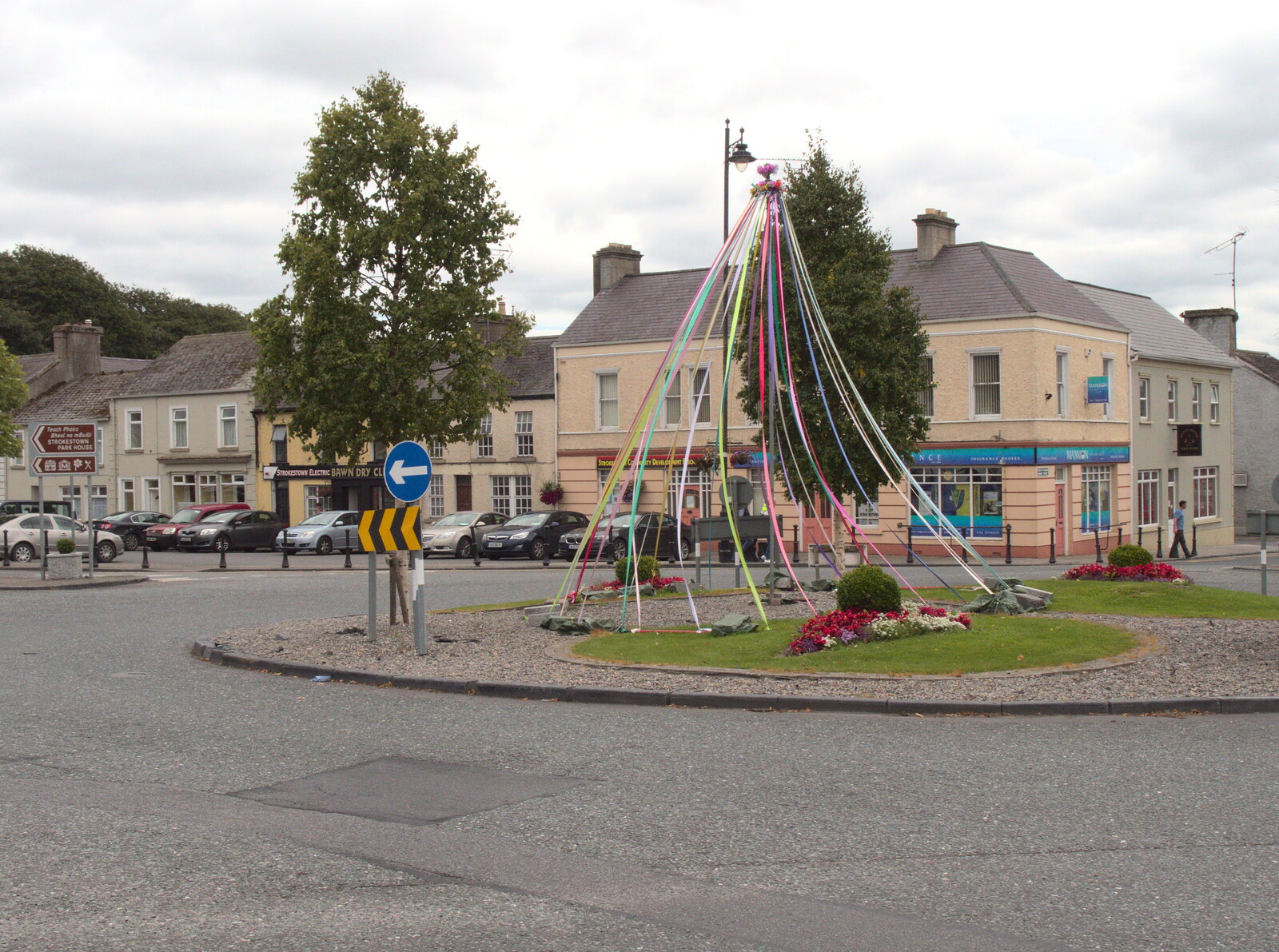 Ribbons on a roundabout Maypole from From Achill to Strokestown, Mayo and Roscommon, Ireland - 10th August 2017