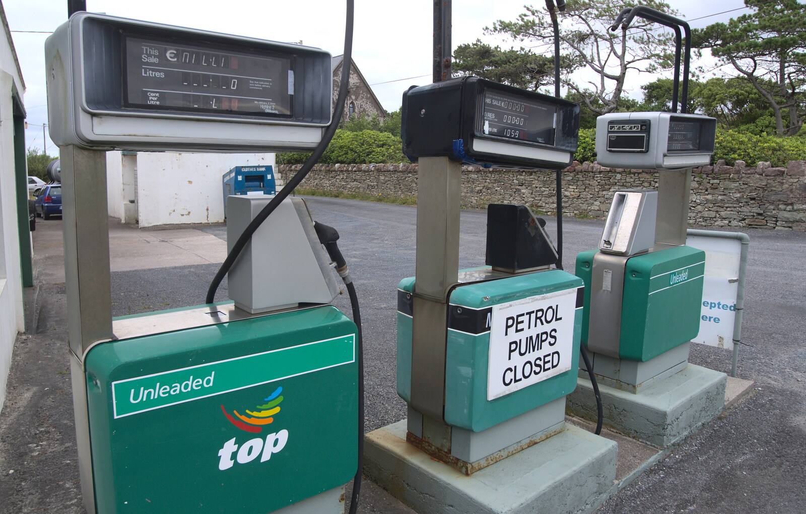 Closed petrol pumps from From Achill to Strokestown, Mayo and Roscommon, Ireland - 10th August 2017