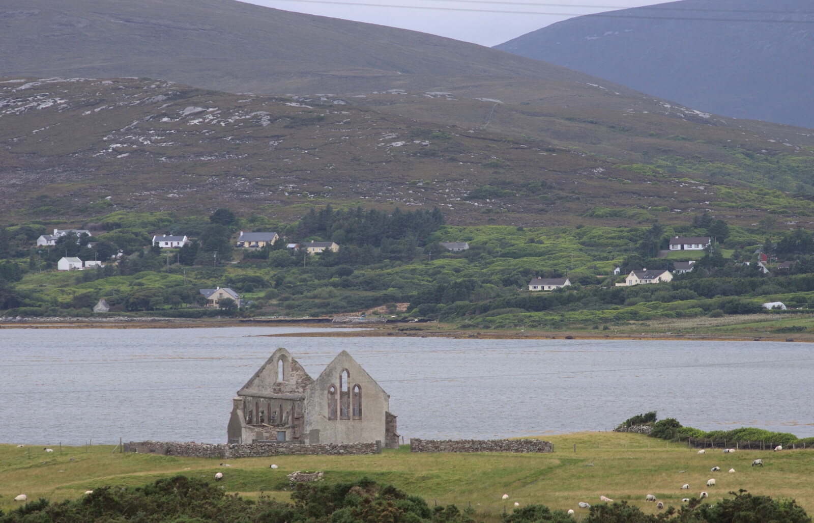 Belfarsad church in the distance from From Achill to Strokestown, Mayo and Roscommon, Ireland - 10th August 2017