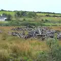 Piles of 'bog oak' in a field near Newport, From Achill to Strokestown, Mayo and Roscommon, Ireland - 10th August 2017