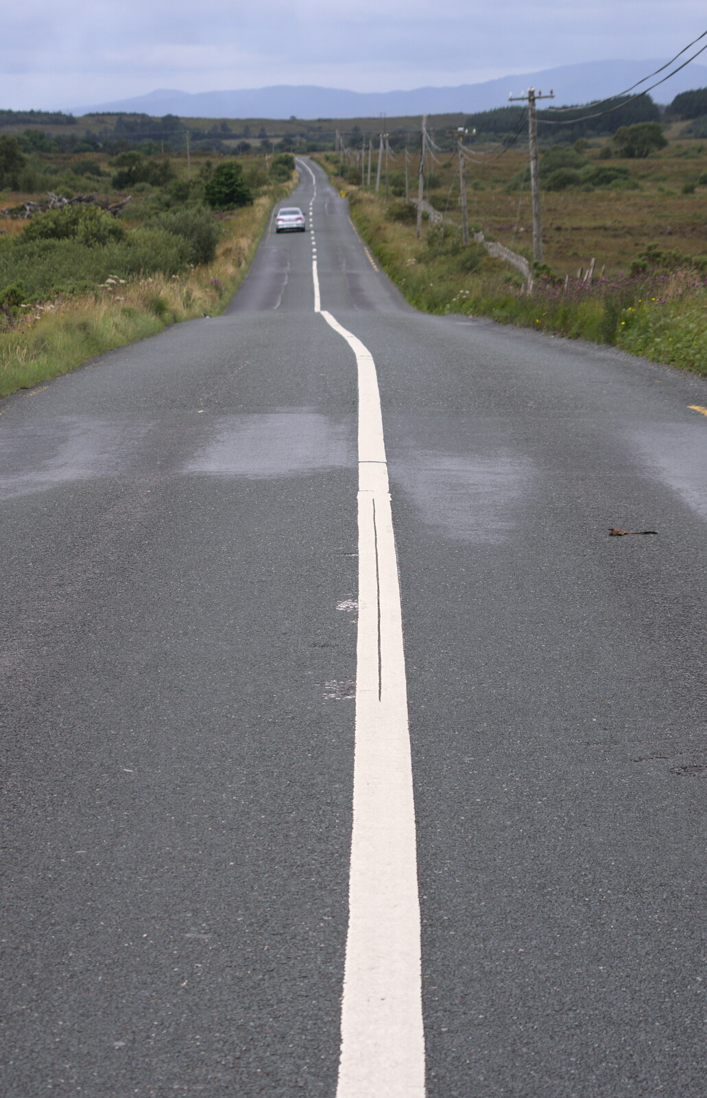 Vanishing-point highway near Newport from From Achill to Strokestown, Mayo and Roscommon, Ireland - 10th August 2017
