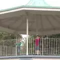 Harry and Fred on the recently-restored band stand, Fire and Water: The Burning of the Blackrock Centre, County Dublin, Ireland - 12th August 2017