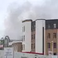 More smoke piles off the roof, Fire and Water: The Burning of the Blackrock Centre, County Dublin, Ireland - 12th August 2017