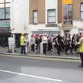 People are evacuated from the building, Fire and Water: The Burning of the Blackrock Centre, County Dublin, Ireland - 12th August 2017