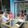 Jen Mac, Isobel and Evelyn in the Promenade Bistro, Fire and Water: The Burning of the Blackrock Centre, County Dublin, Ireland - 12th August 2017