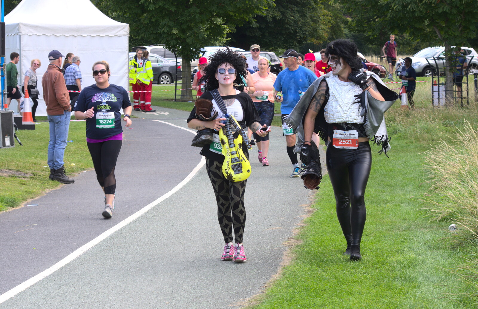 There are a few people in fancy dress from Isobel's Rock'n'Roll Half Marathon, Dublin, Ireland - 13th August 2017