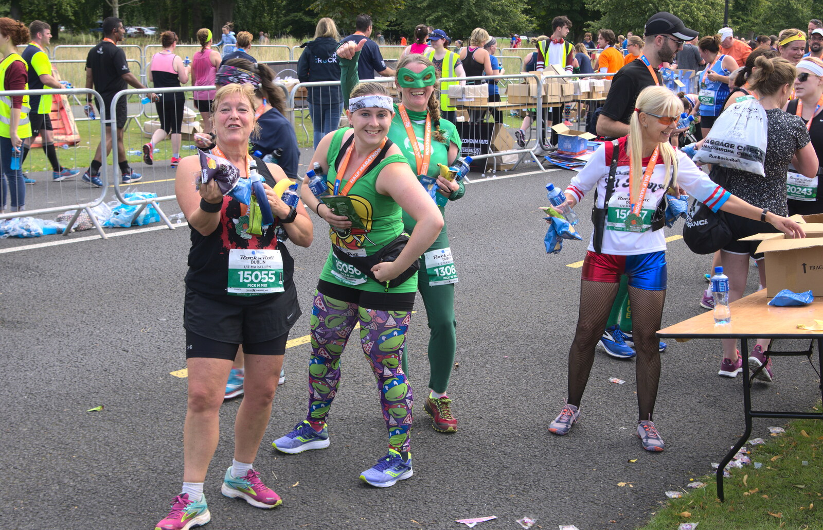 Some runners pose for the camera from Isobel's Rock'n'Roll Half Marathon, Dublin, Ireland - 13th August 2017