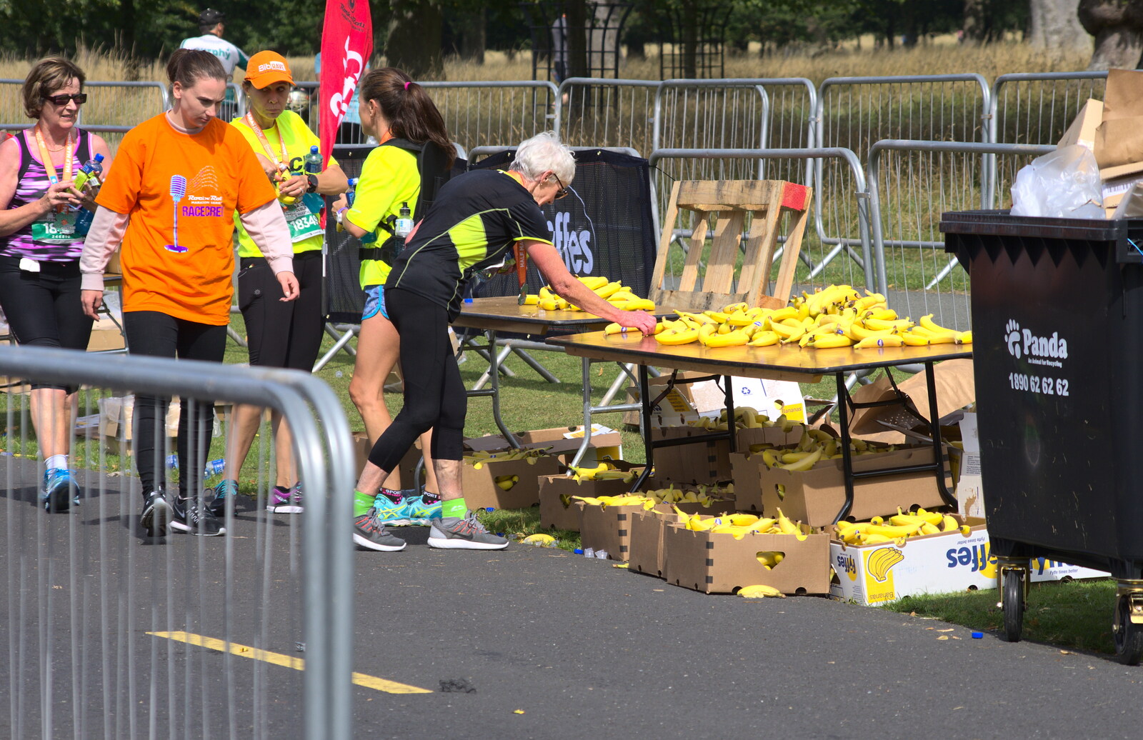 There are a thousand bananas for a post-run snack from Isobel's Rock'n'Roll Half Marathon, Dublin, Ireland - 13th August 2017