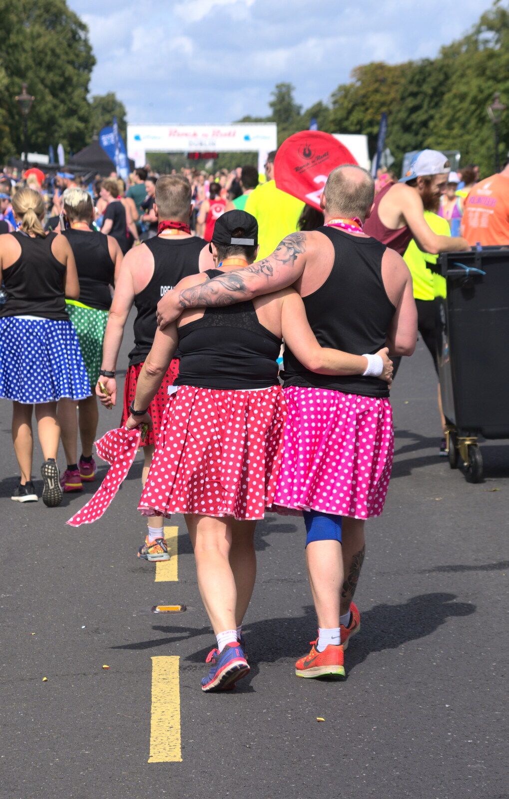 The spirit of the race in polka-dot skirts from Isobel's Rock'n'Roll Half Marathon, Dublin, Ireland - 13th August 2017
