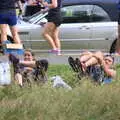 Isobel and James do some 'warm down' stretching, Isobel's Rock'n'Roll Half Marathon, Dublin, Ireland - 13th August 2017